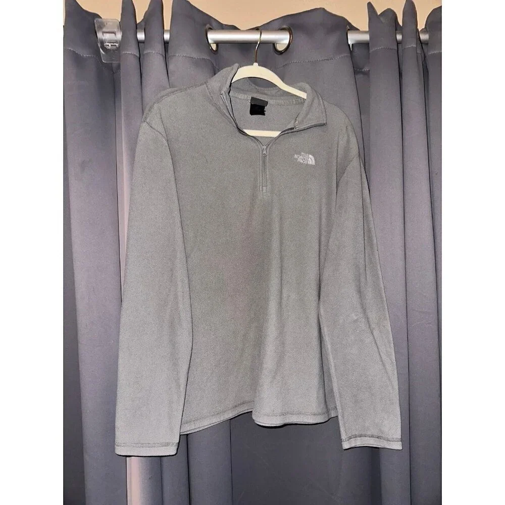 Men’s north face fleece pullover jacket gray medium